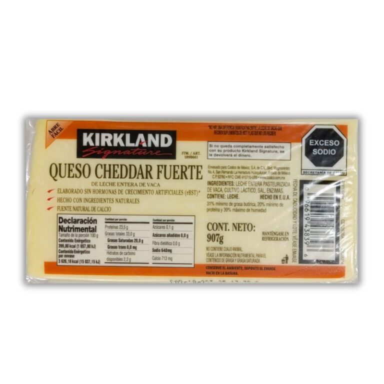 Queso Cheddar Fuerte 907g kirkland